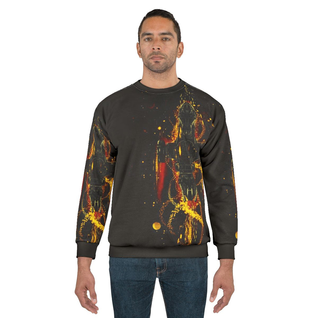Fireflies Sci-Fi Sweatshirt, featuring a space-themed design