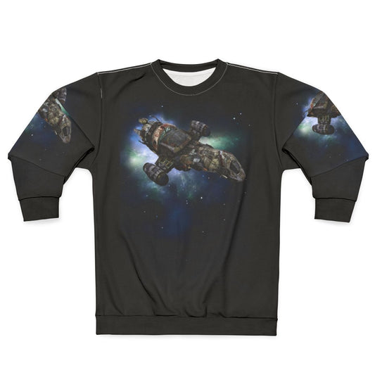 Firefly-inspired sweatshirt with Serenity spaceship graphic