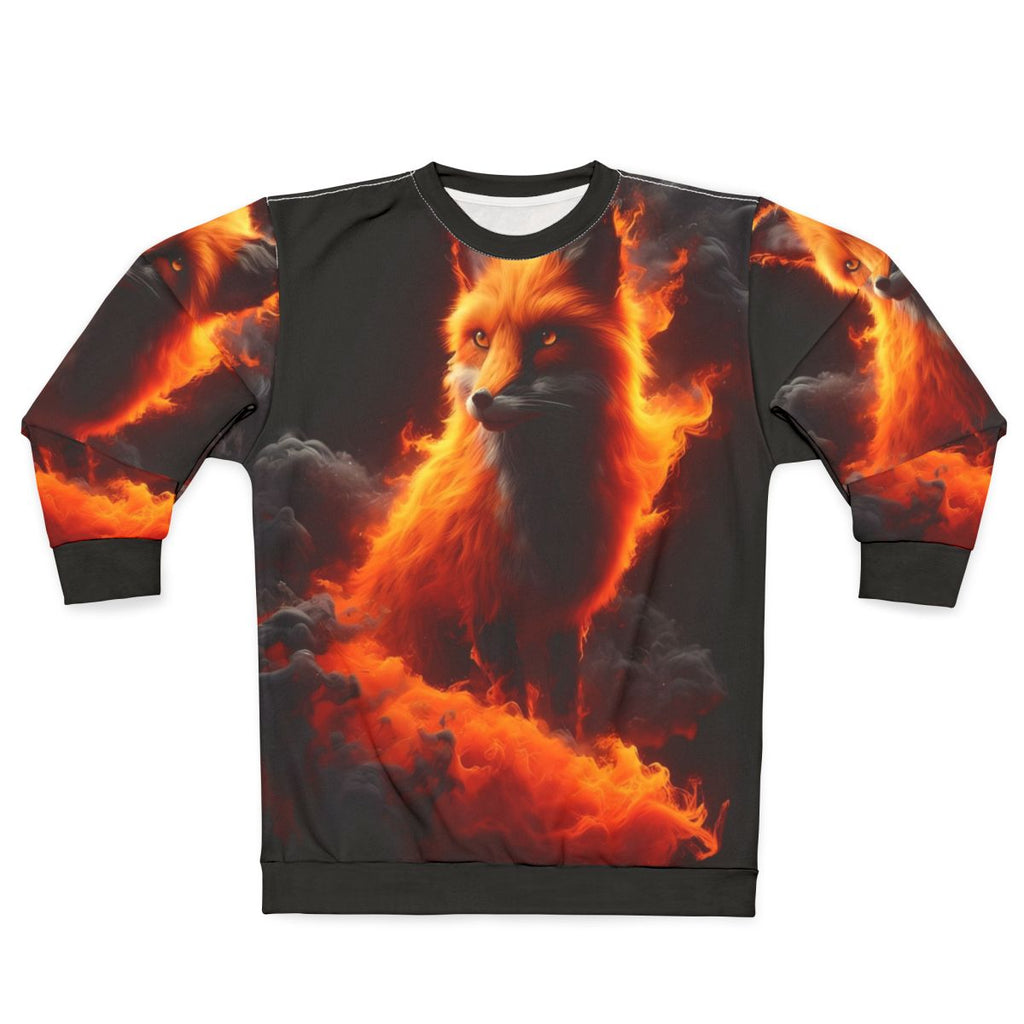 Fiery Firefox Sweatshirt with Vibrant Abstract Wildlife Design