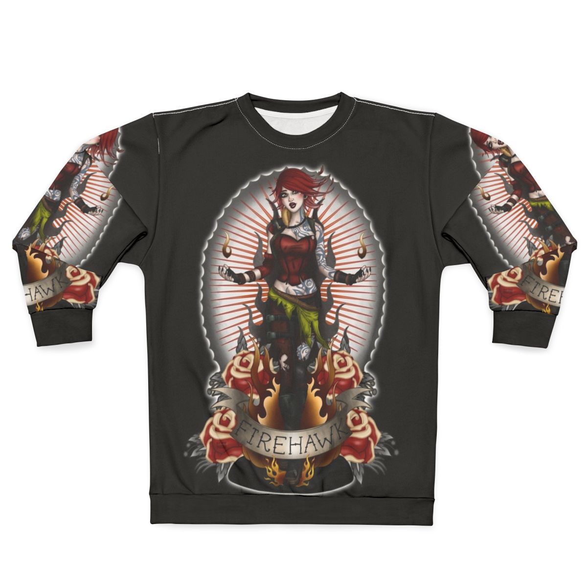 Firehawk Borderlands Sweatshirt with Lilith and Miss Cherry Martini Fanart Design