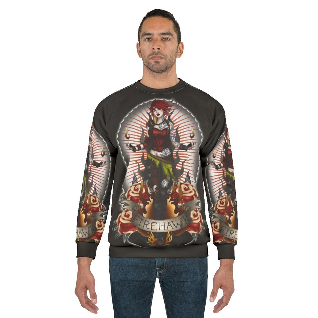 Firehawk Borderlands Sweatshirt with Lilith and Miss Cherry Martini Fanart Design