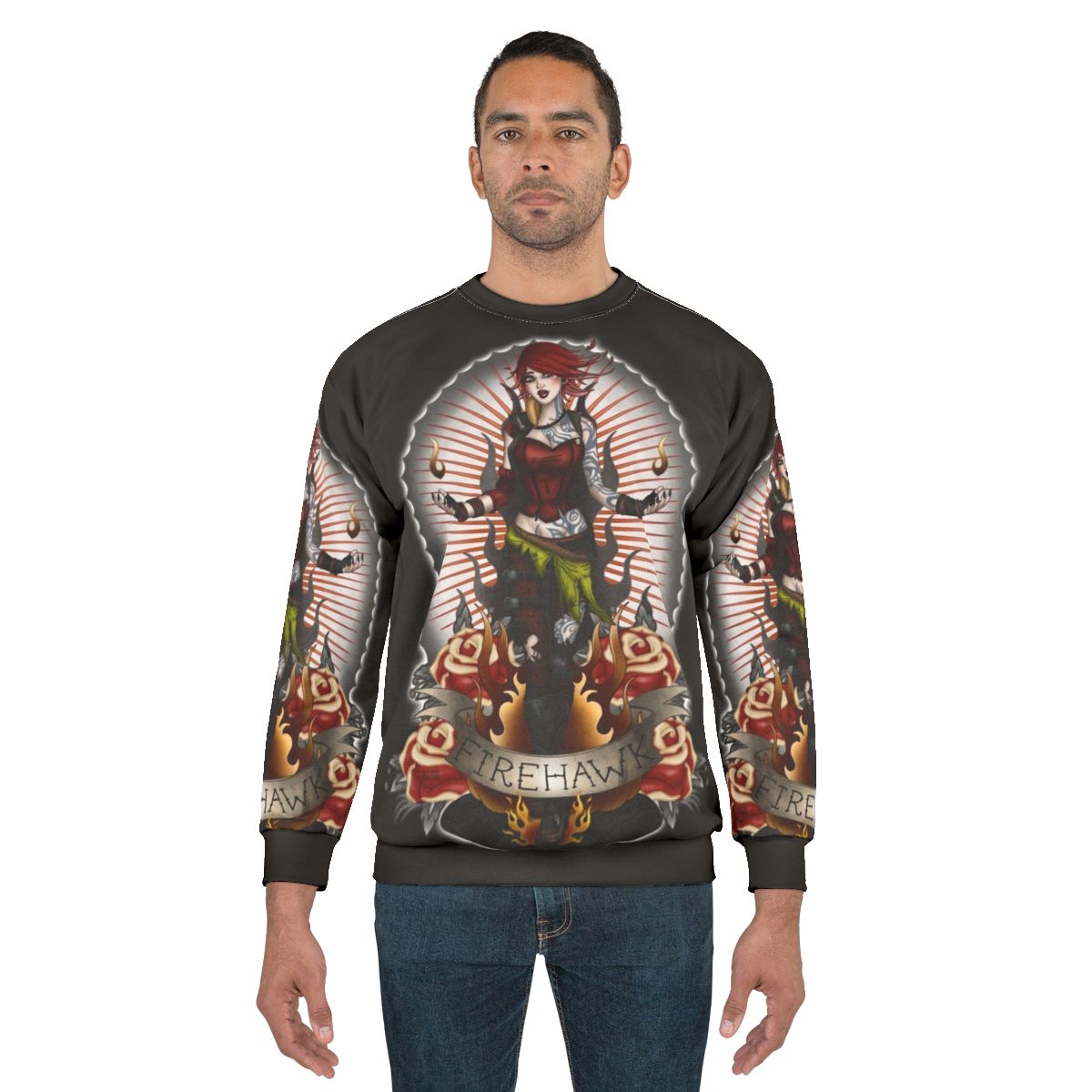 Firehawk Borderlands Sweatshirt with Lilith and Miss Cherry Martini Fanart Design