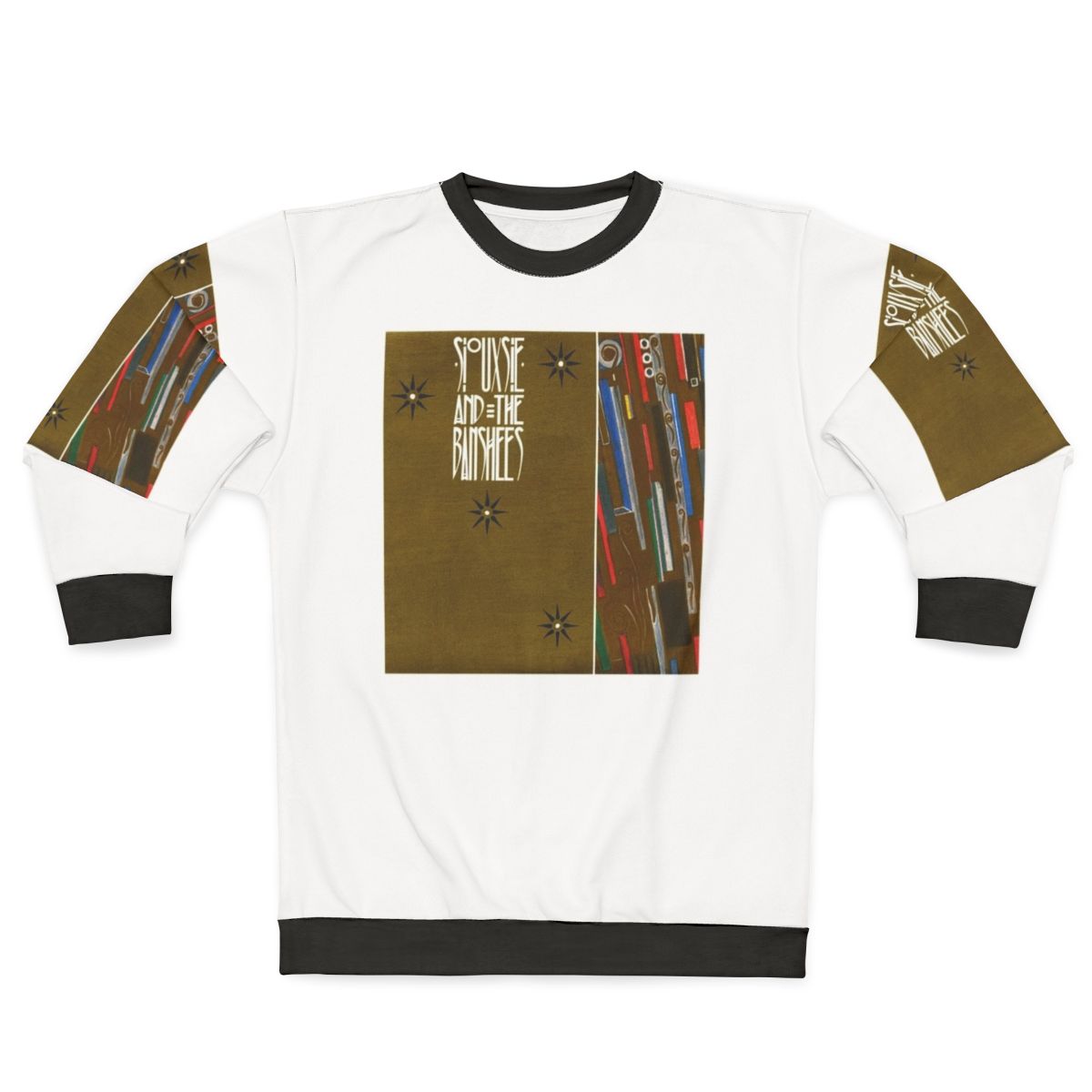 Siouxsie and the Banshees inspired fireworks graphic on a sweatshirt