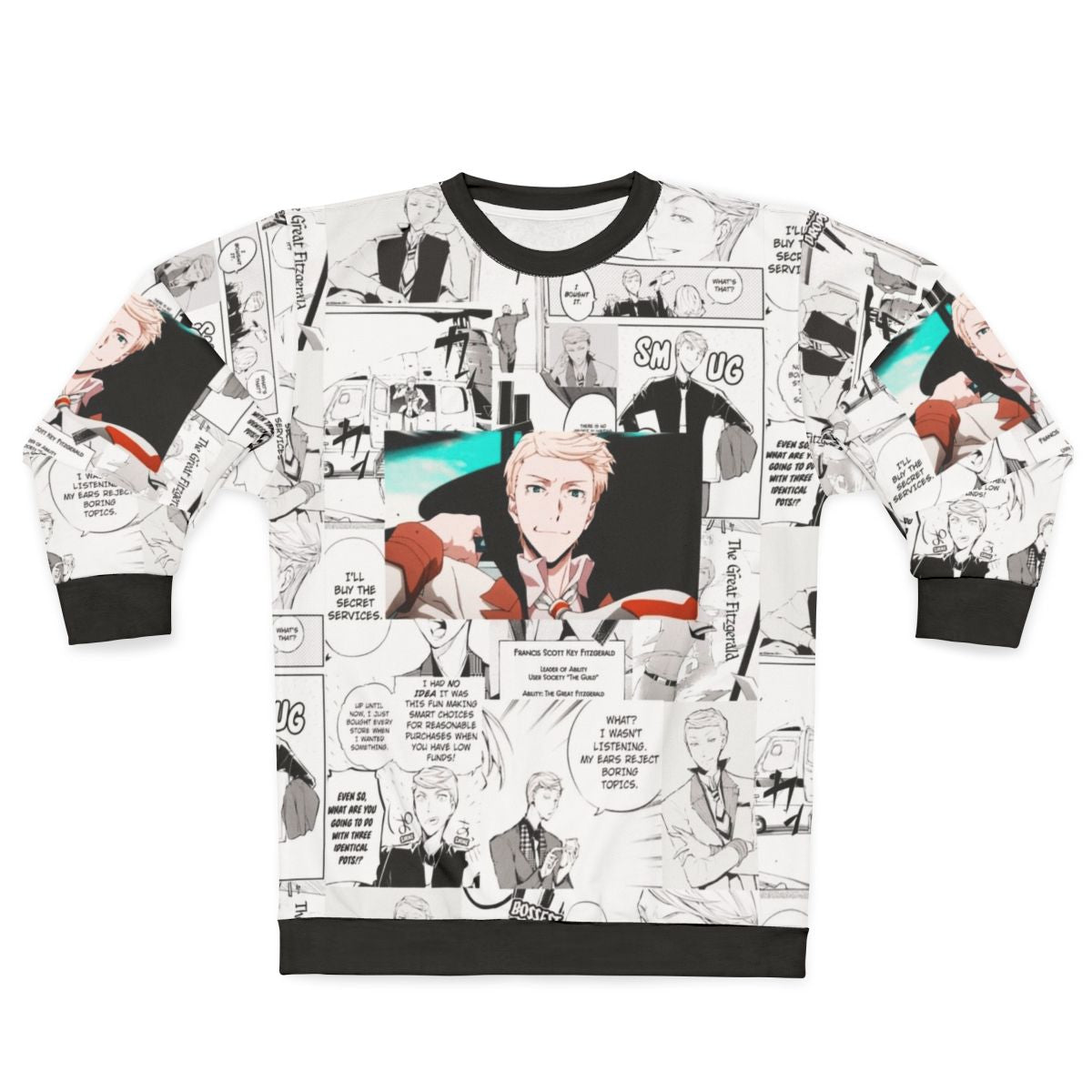 Literary and anime-inspired Fitzgerald sweatshirt