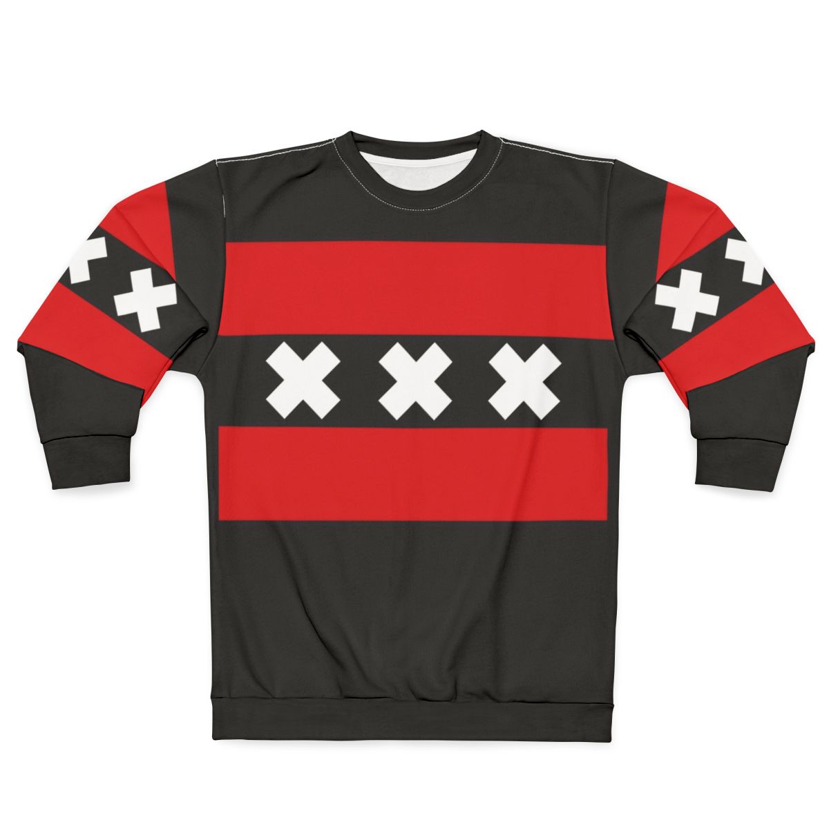 Amsterdam Flag Black Background Sweatshirt
