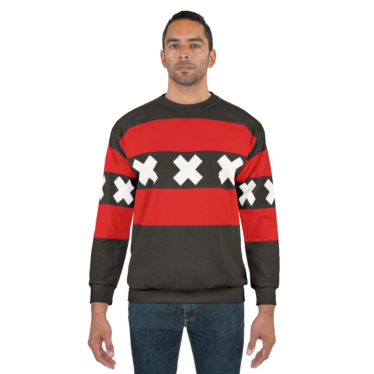 Amsterdam Flag Black Background Sweatshirt