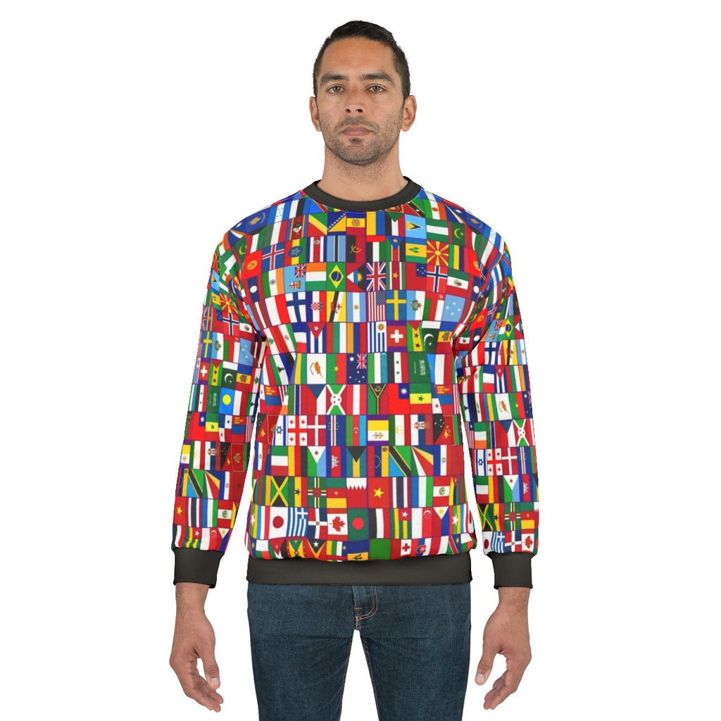 Flags of the World Sweatshirt showcasing cultural diversity