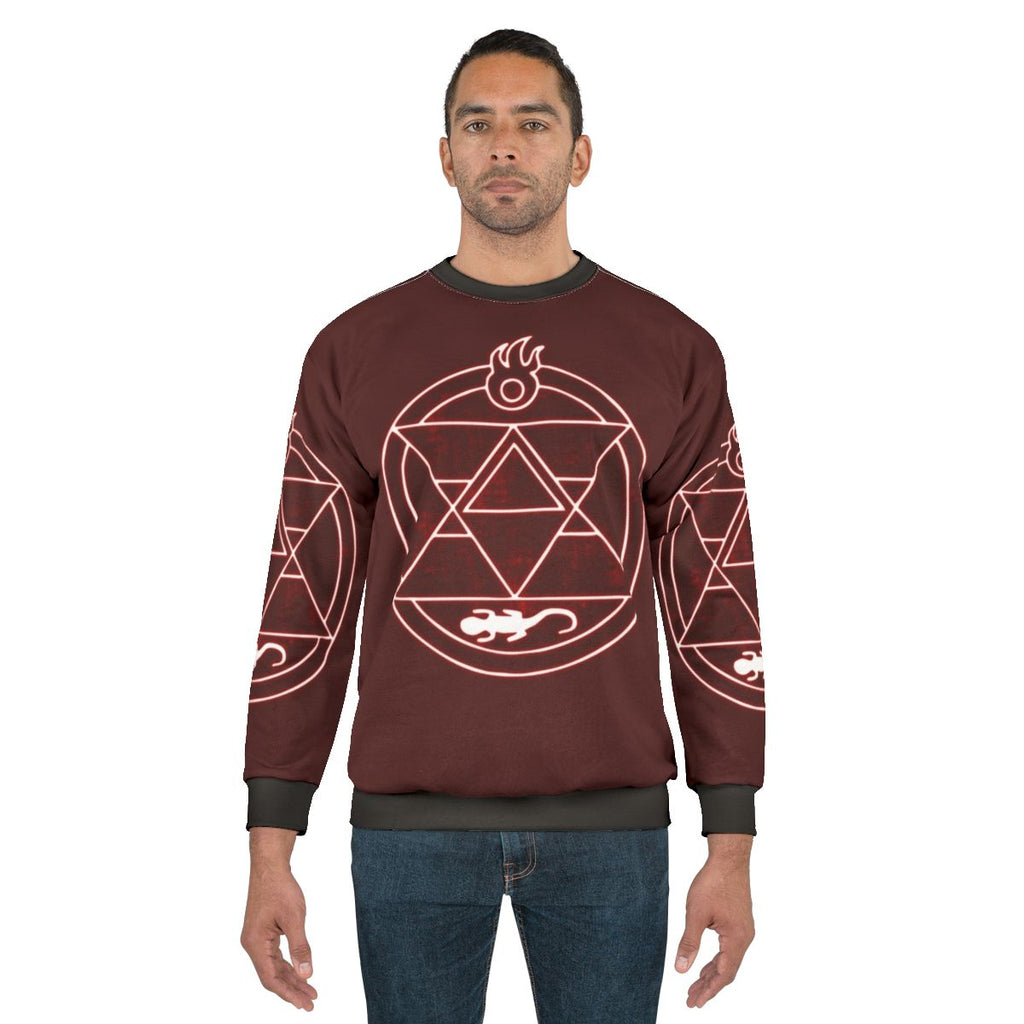 Flame Alchemist Sweatshirt with Roy Mustang design