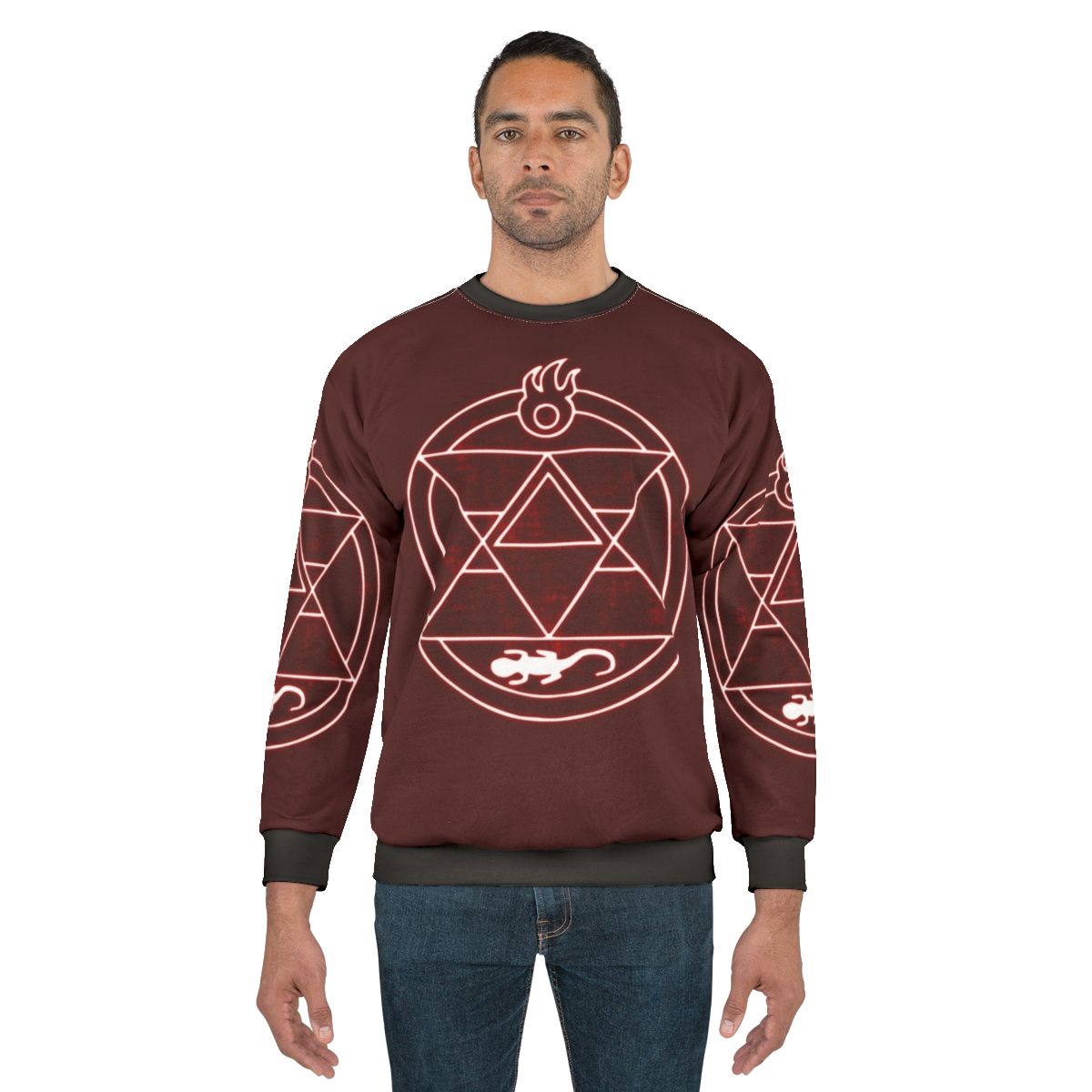 Flame Alchemist Sweatshirt with Roy Mustang design