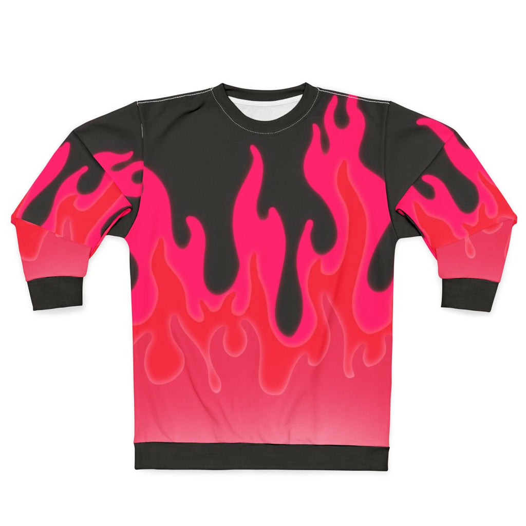 Hot pink reddish flames sweatshirt