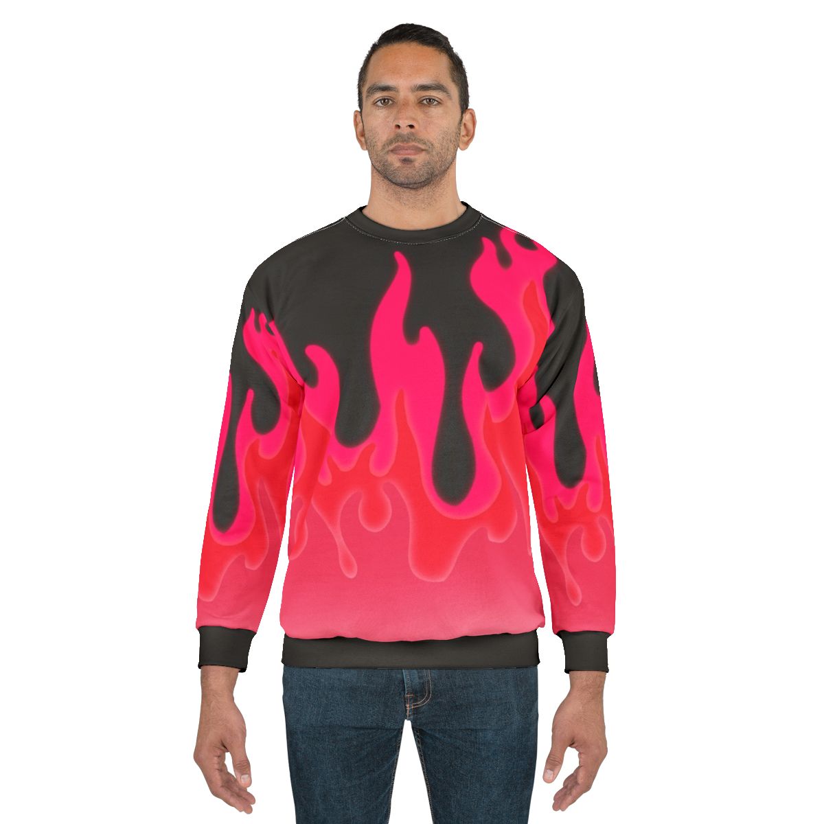 Hot pink reddish flames sweatshirt