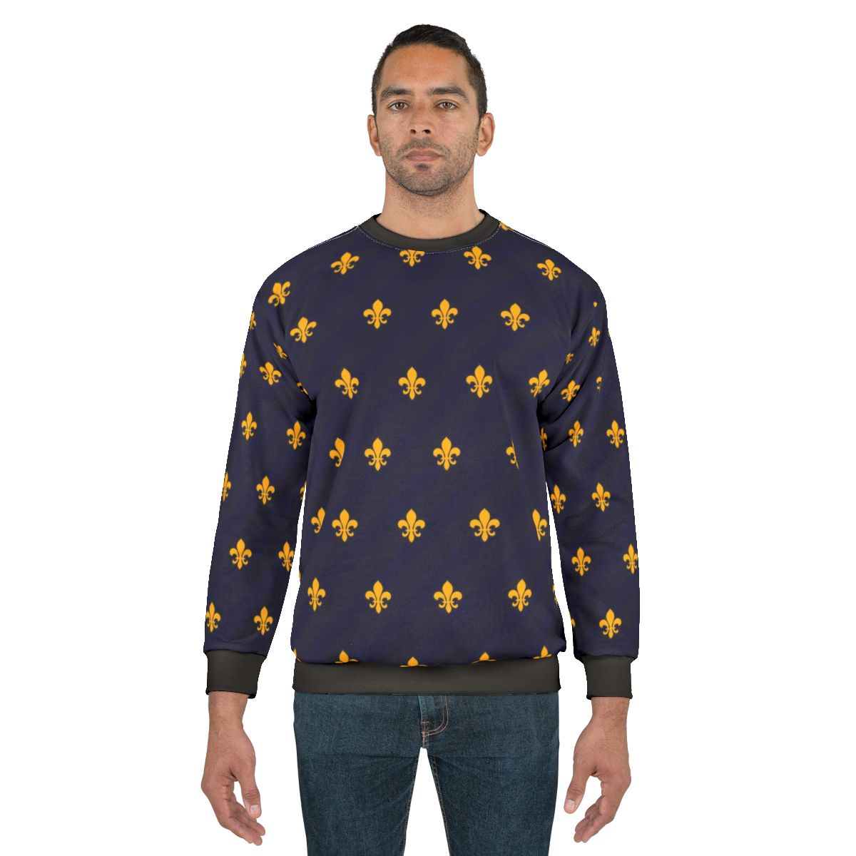 Fleur De Lys Gold and Blue Sweatshirt