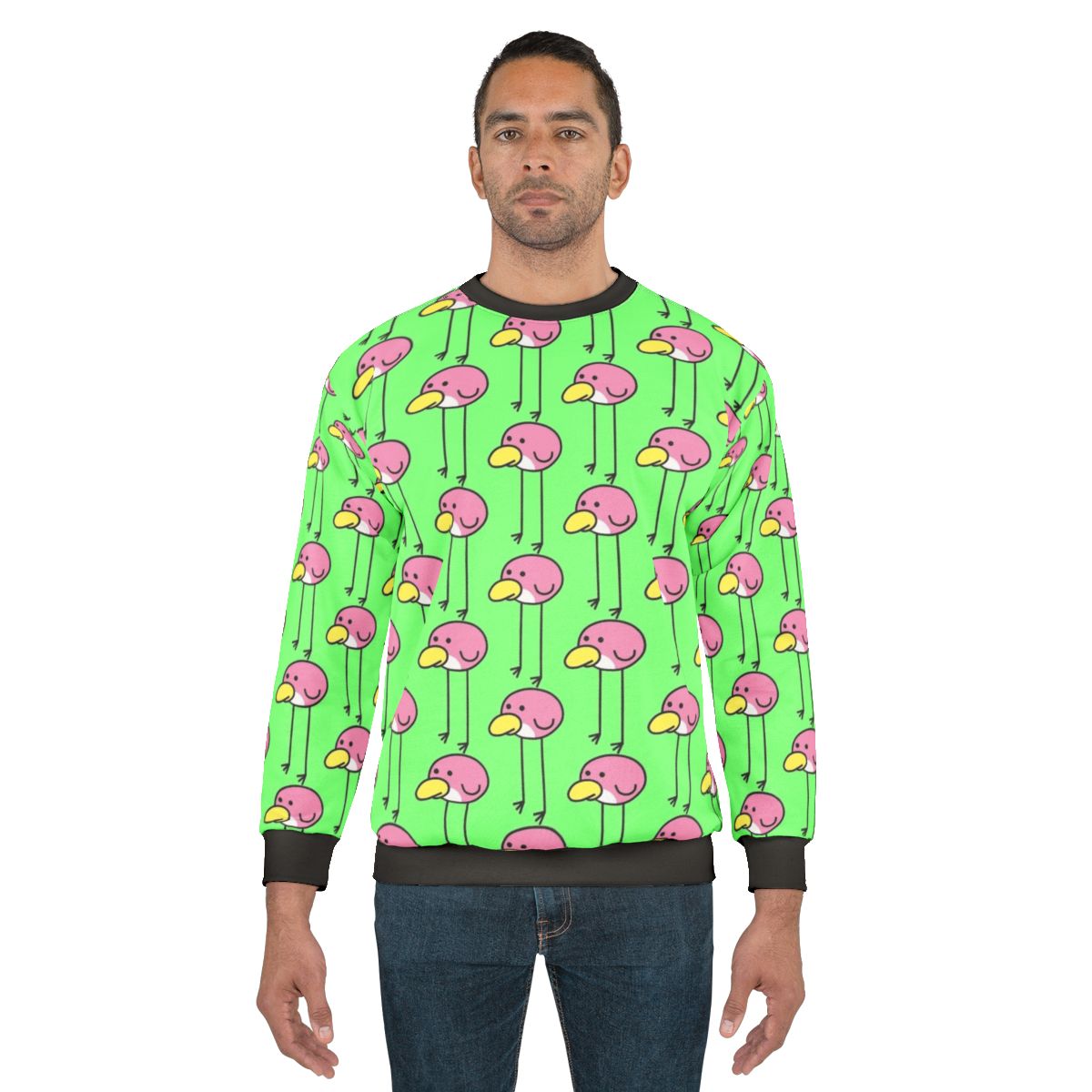 Flock Step Sweatshirt - Huebird-Inspired Pastel Pink Crewneck