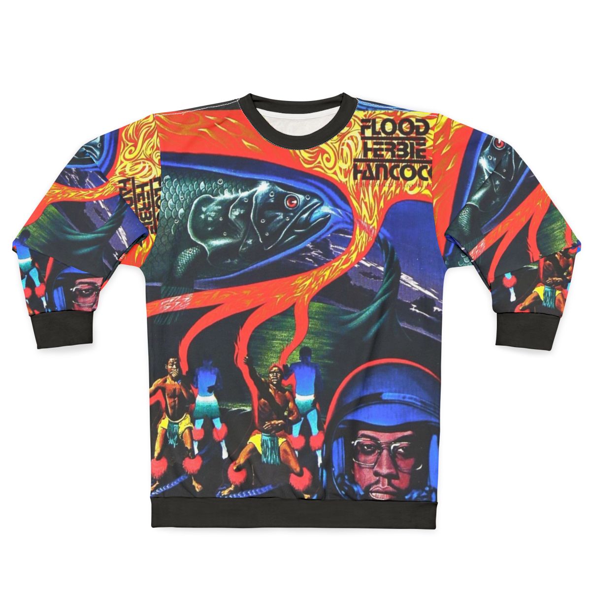 Flood Album Sweatshirt featuring jazz, funk, soul, and blues music design