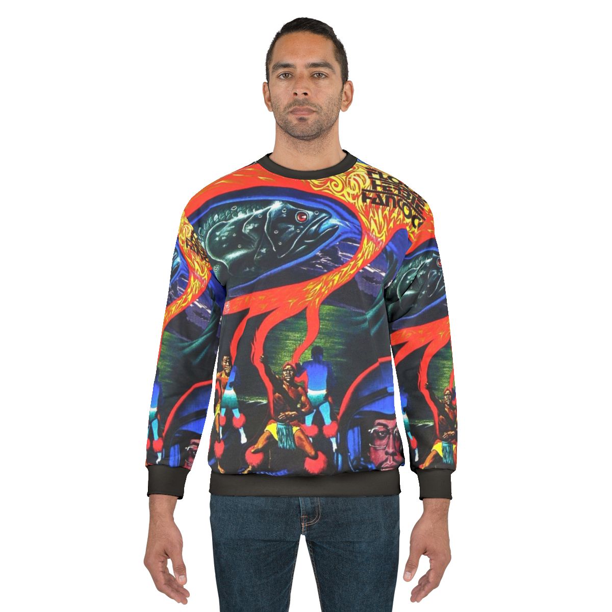 Flood Album Sweatshirt featuring jazz, funk, soul, and blues music design
