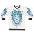 Floral Lion Sweatshirt - Surreal Nature Illustration Design