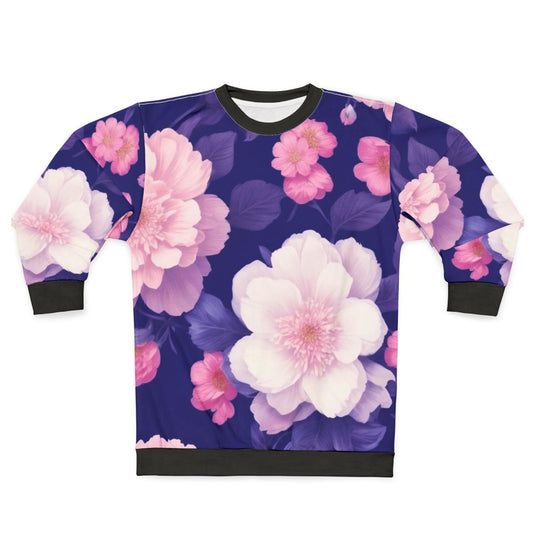 Floral pattern sweatshirt with vintage-inspired flower design