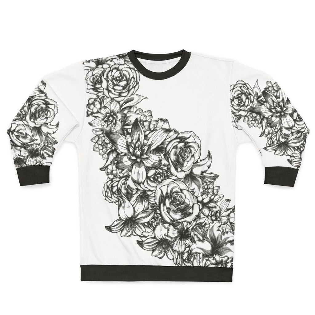 Floral botanical sweatshirt with watercolor print