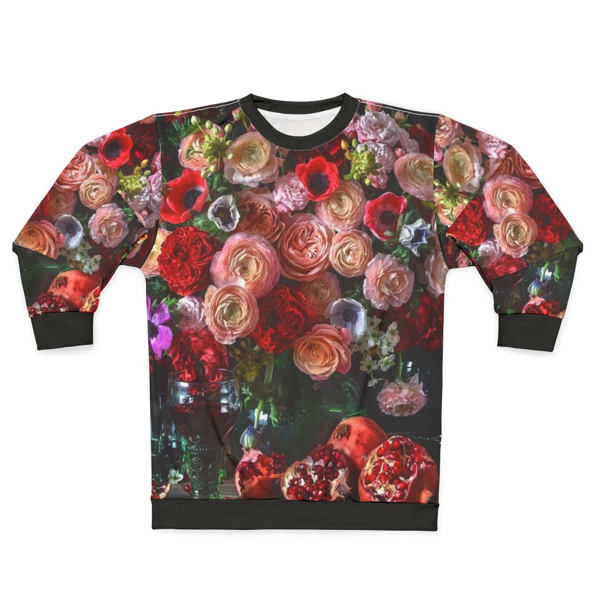 Vintage floral pomegranate sweatshirt