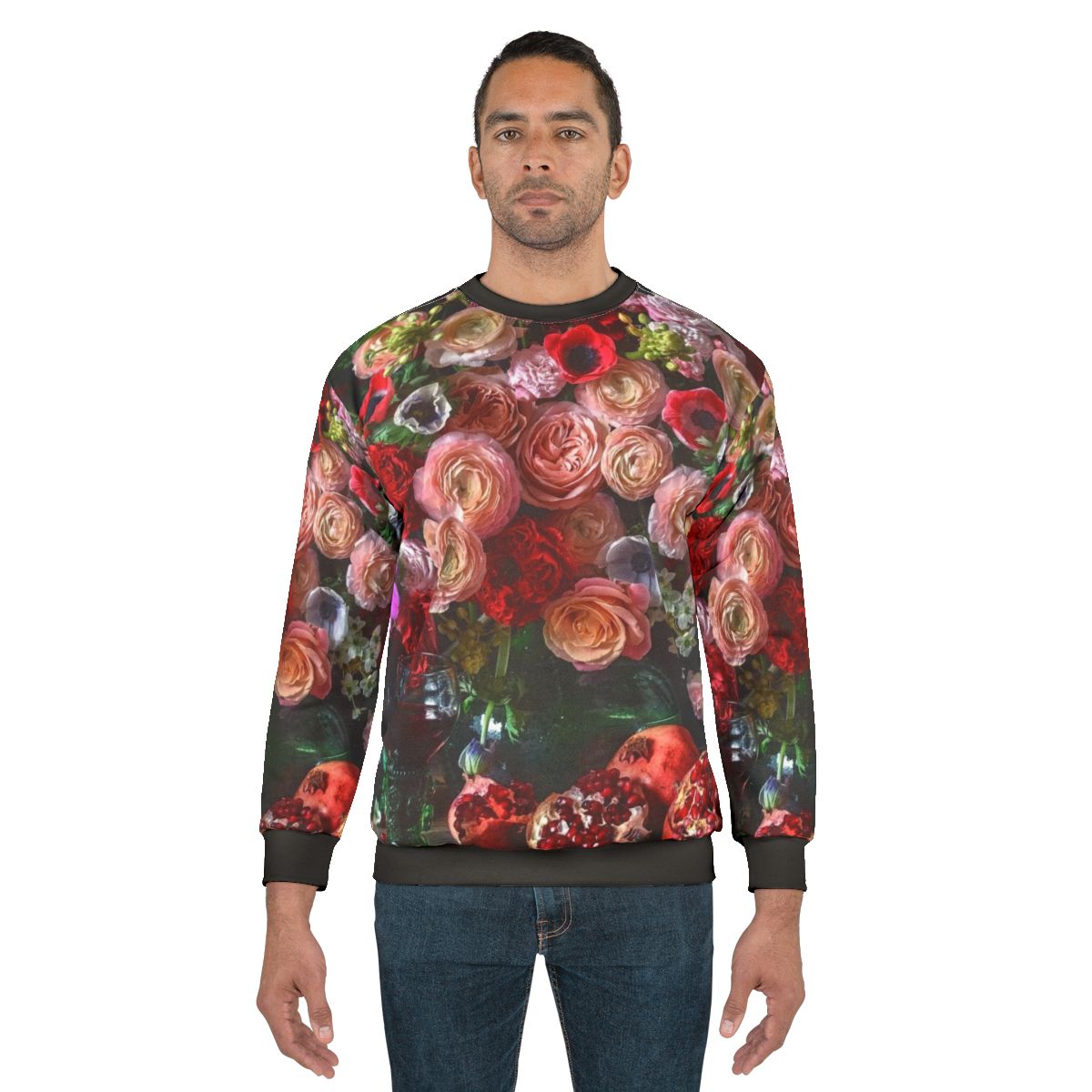 Vintage floral pomegranate sweatshirt