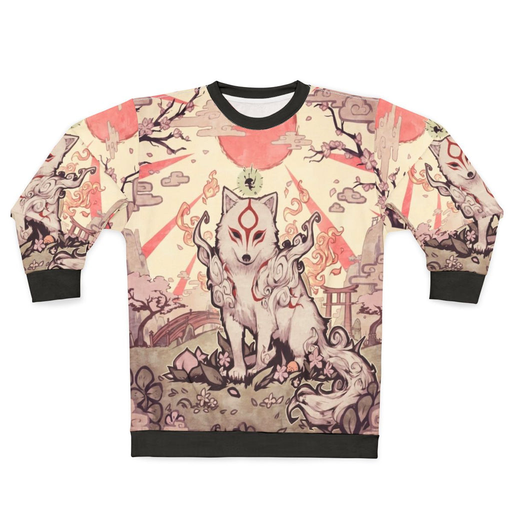 Amaterasu inspired fluffy goddess sweatshirt