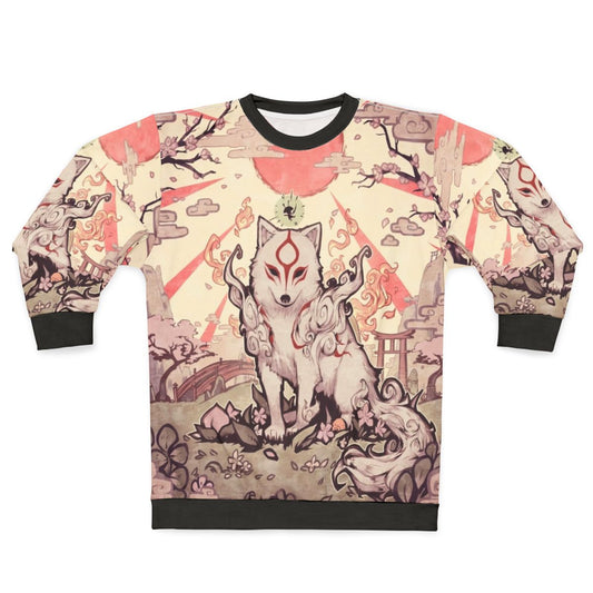 Amaterasu inspired fluffy goddess sweatshirt