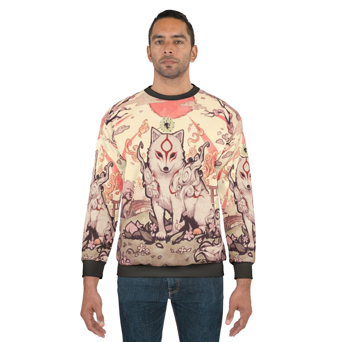 Amaterasu inspired fluffy goddess sweatshirt