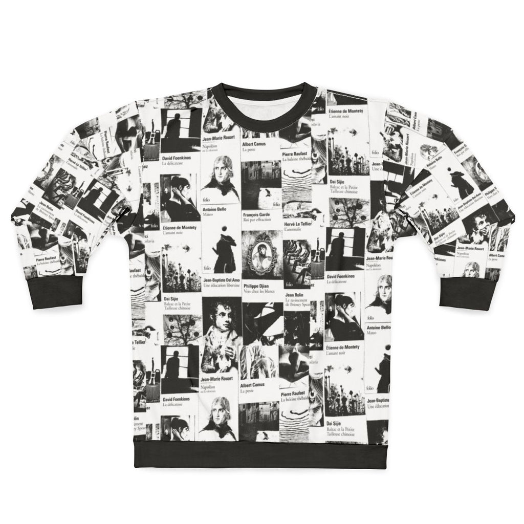 Black and white sweatshirt with 'Folio My Love' minimalist graphic design
