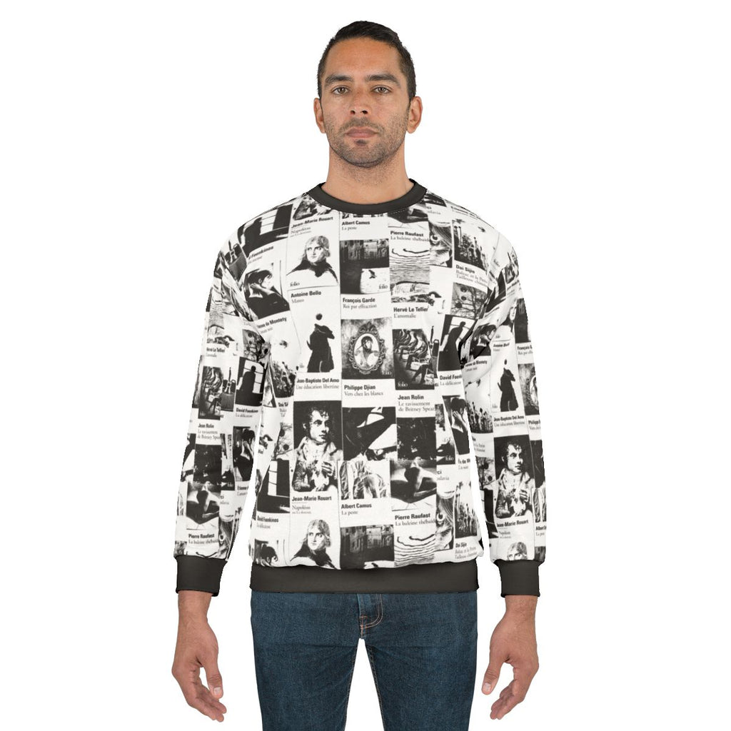 Black and white sweatshirt with 'Folio My Love' minimalist graphic design
