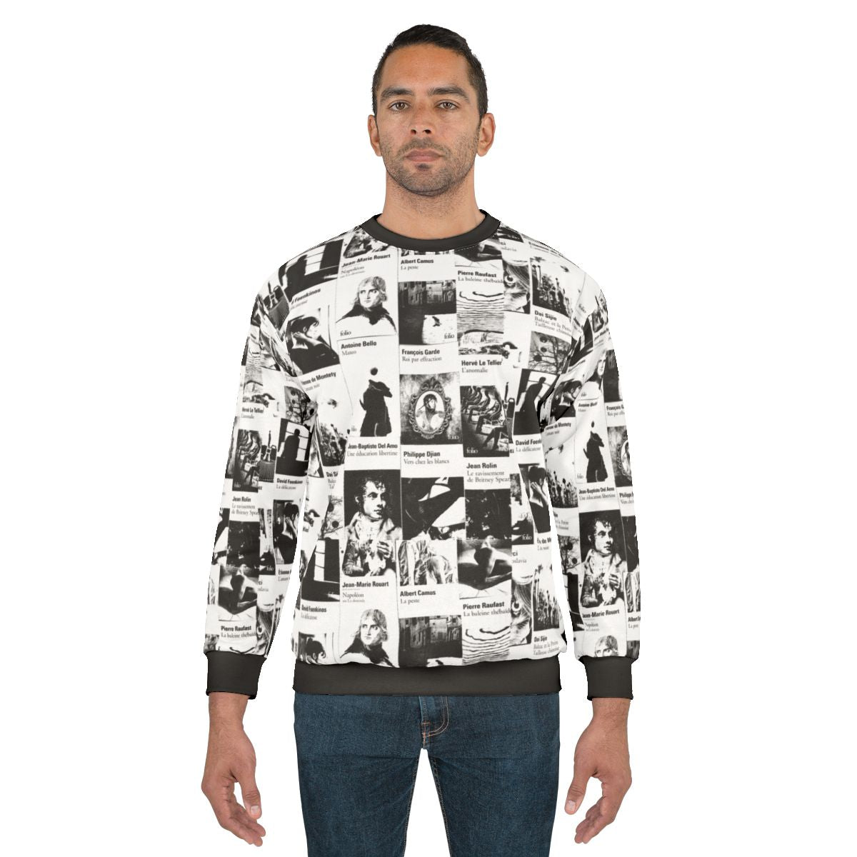 Black and white sweatshirt with 'Folio My Love' minimalist graphic design