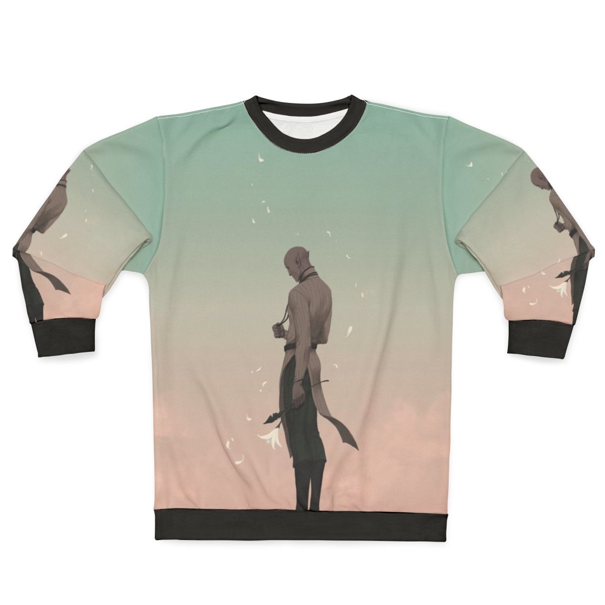 Dragon Age inspired sweatshirt featuring elven romance design