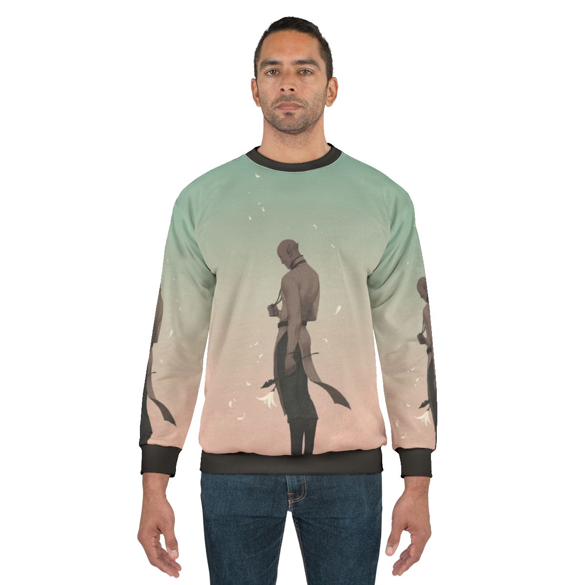 Dragon Age inspired sweatshirt featuring elven romance design