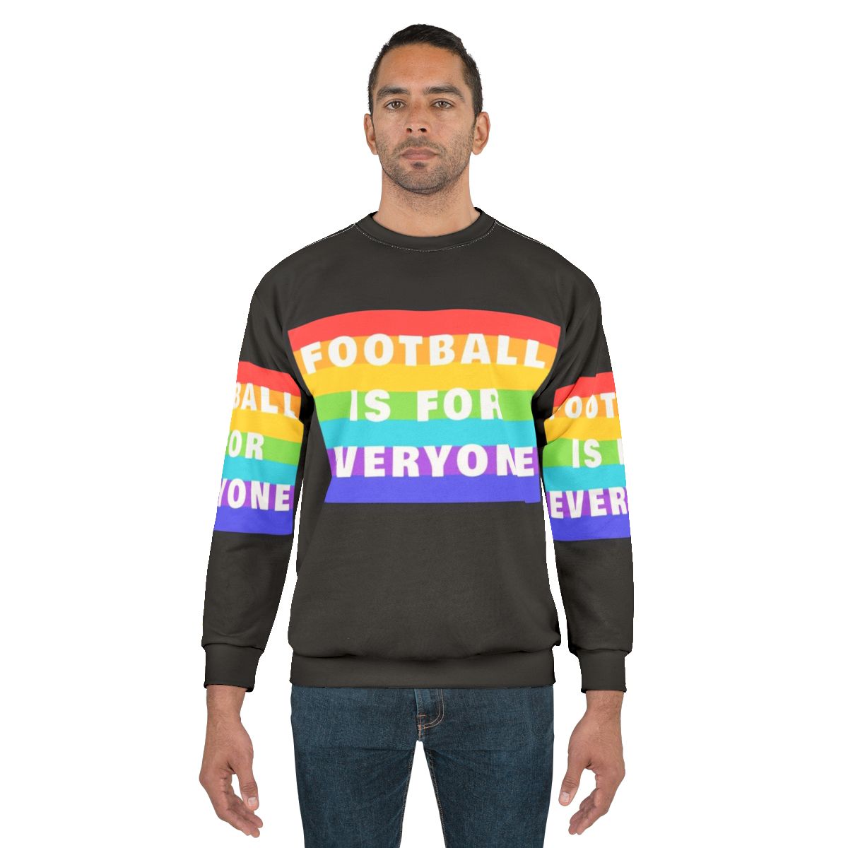 Unisex football sweatshirt with "Football Is For Everyone" message