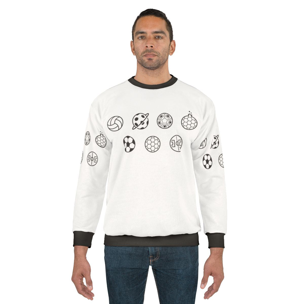 Creative Football Soccer Ball Sweatshirt with Minimalist Design