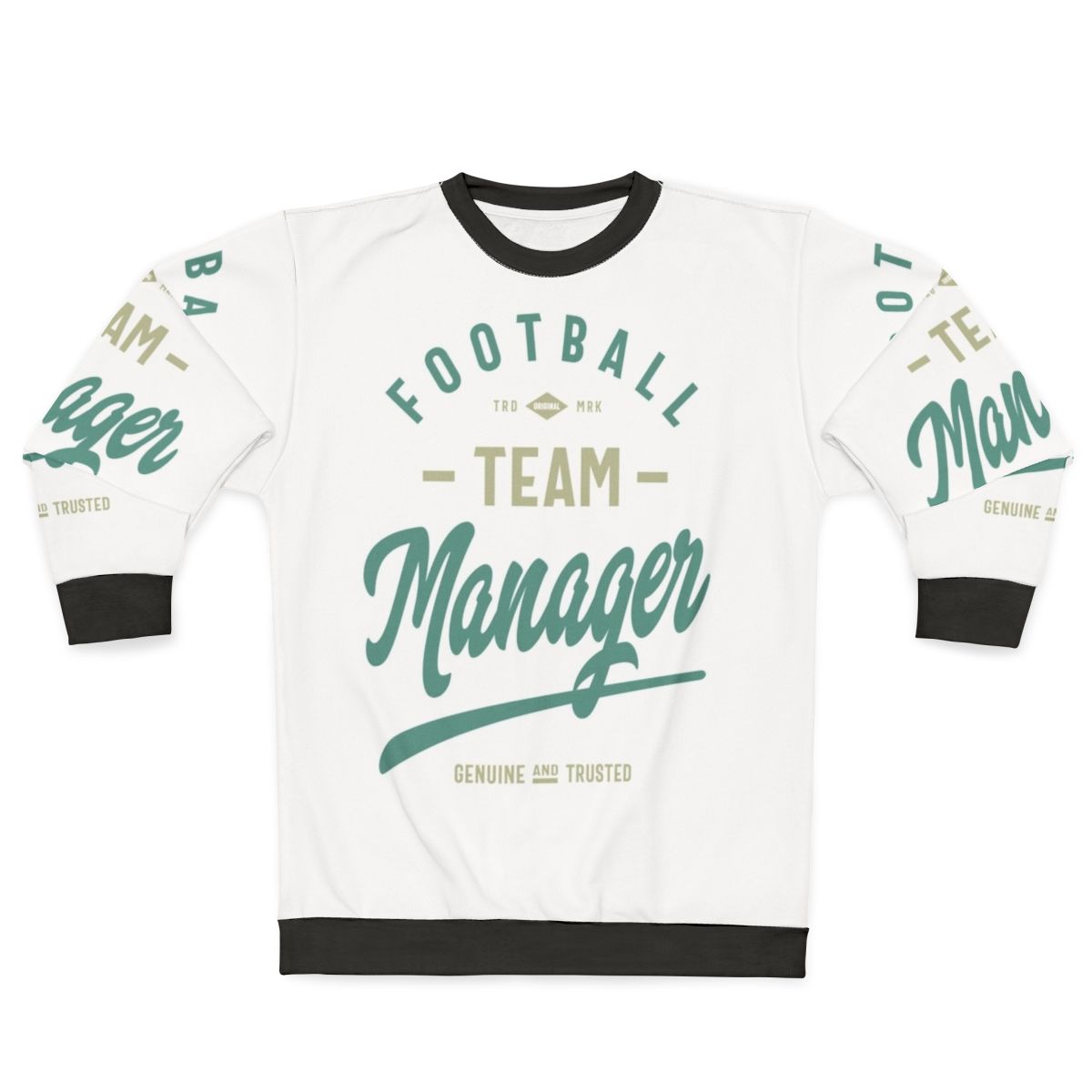Football team manager sweatshirt with typography design