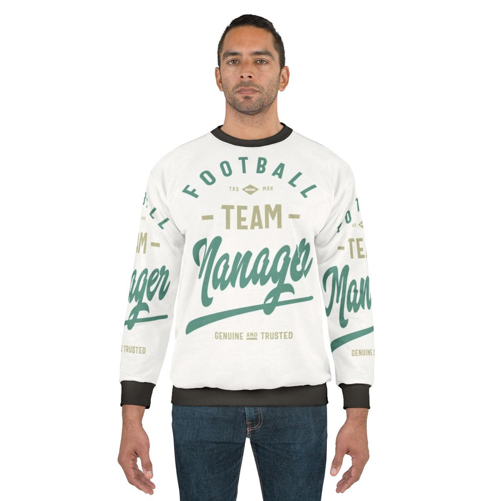 Football team manager sweatshirt with typography design