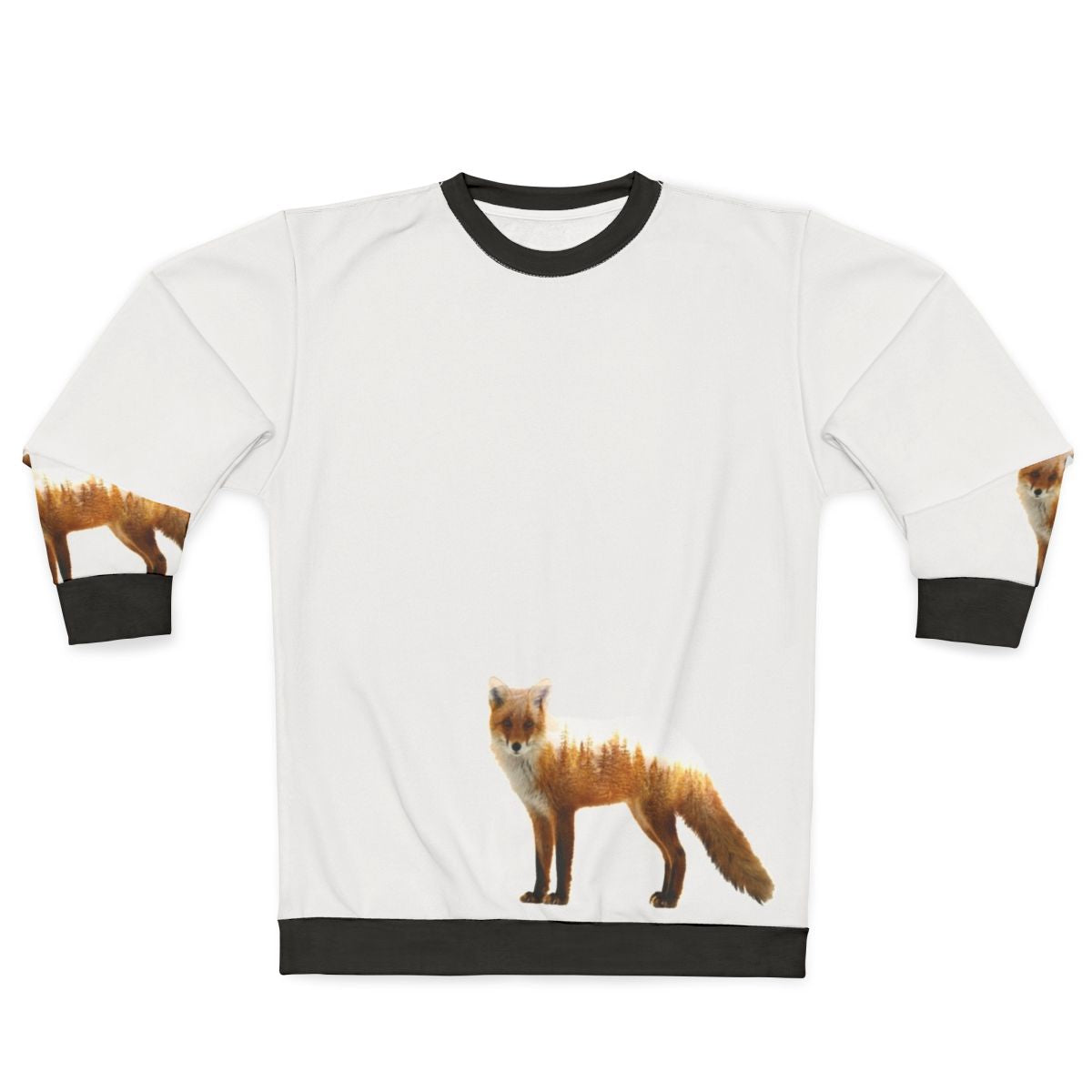 Forest Fox Sweatshirt featuring a double exposure design
