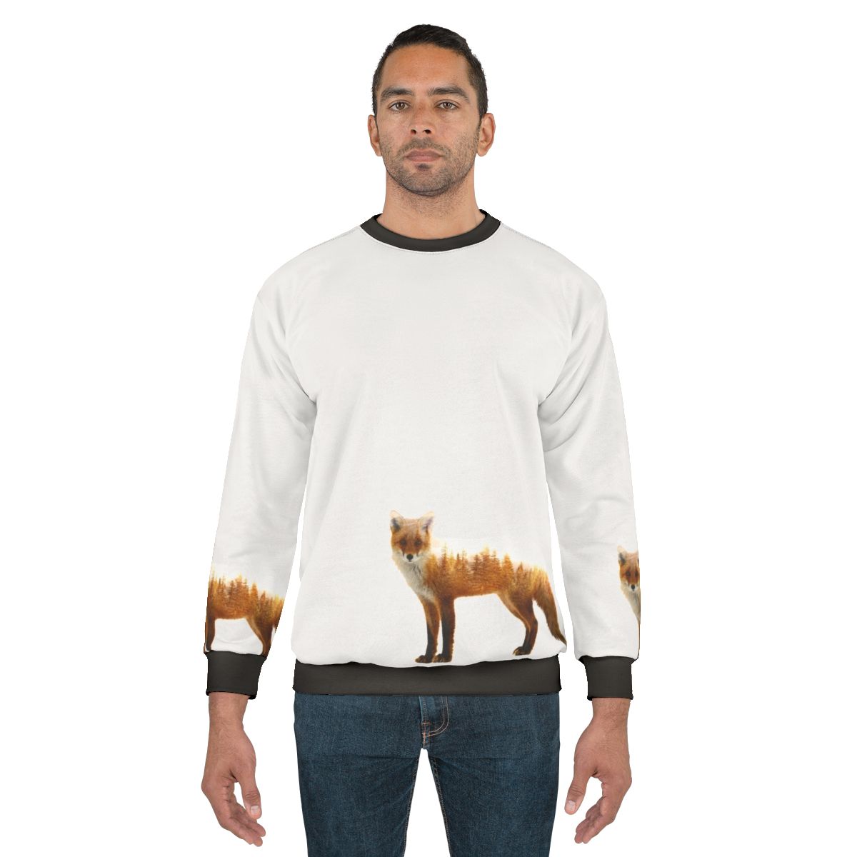 Forest Fox Sweatshirt featuring a double exposure design