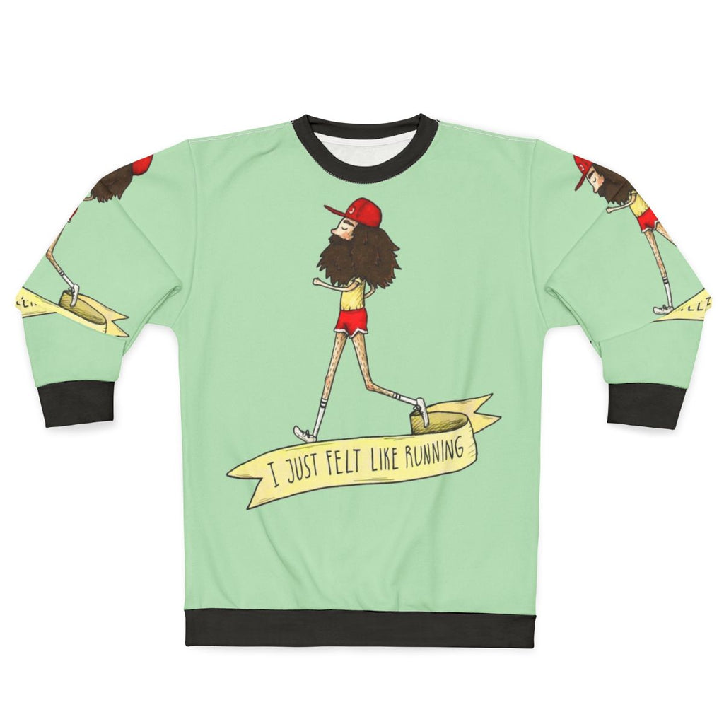 Forrest Gump inspired sweatshirt with quote "I Just Felt Like Running"
