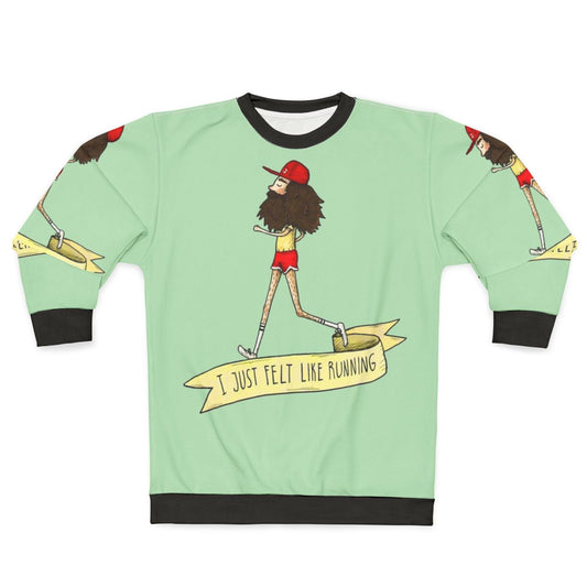 Forrest Gump inspired sweatshirt with quote "I Just Felt Like Running"