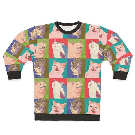 Meme cats of the apocalypse cat pop art design on a sweatshirt