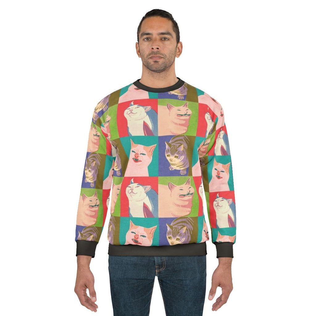 Meme cats of the apocalypse cat pop art design on a sweatshirt