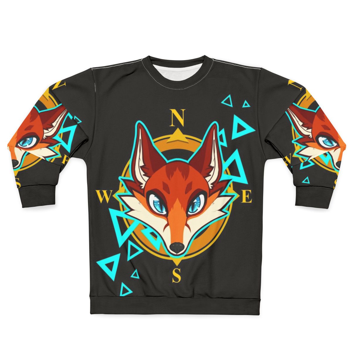 Fox head design hooded sweatshirt