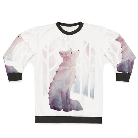 Fox in the snow geometric design sweatshirt