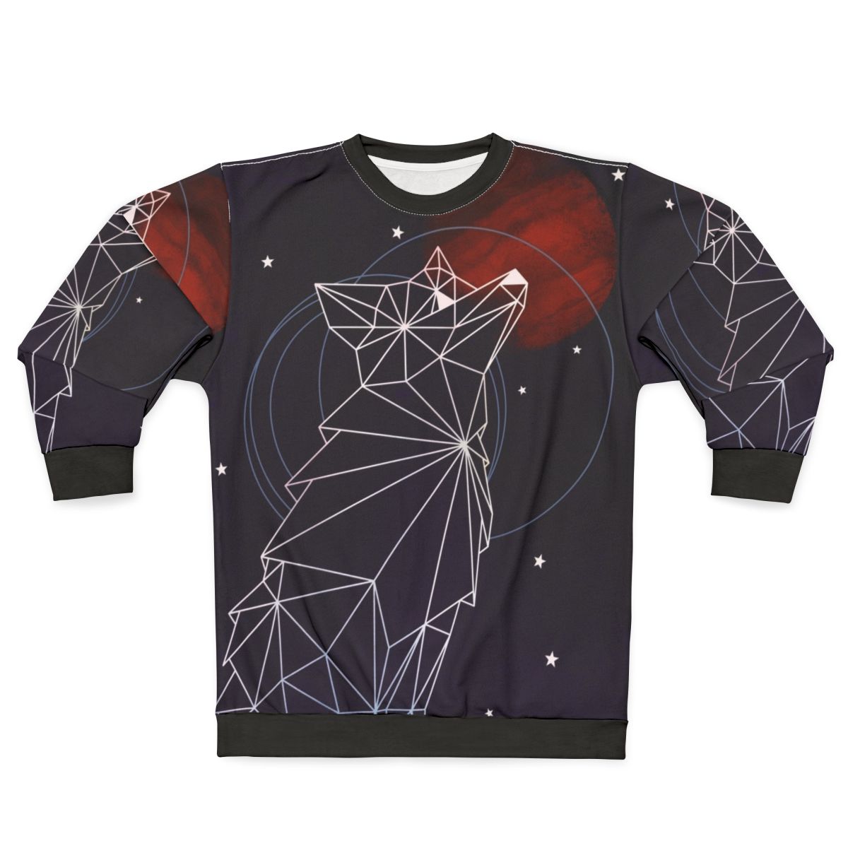Cosmic fox in the stars watercolor design sweatshirt