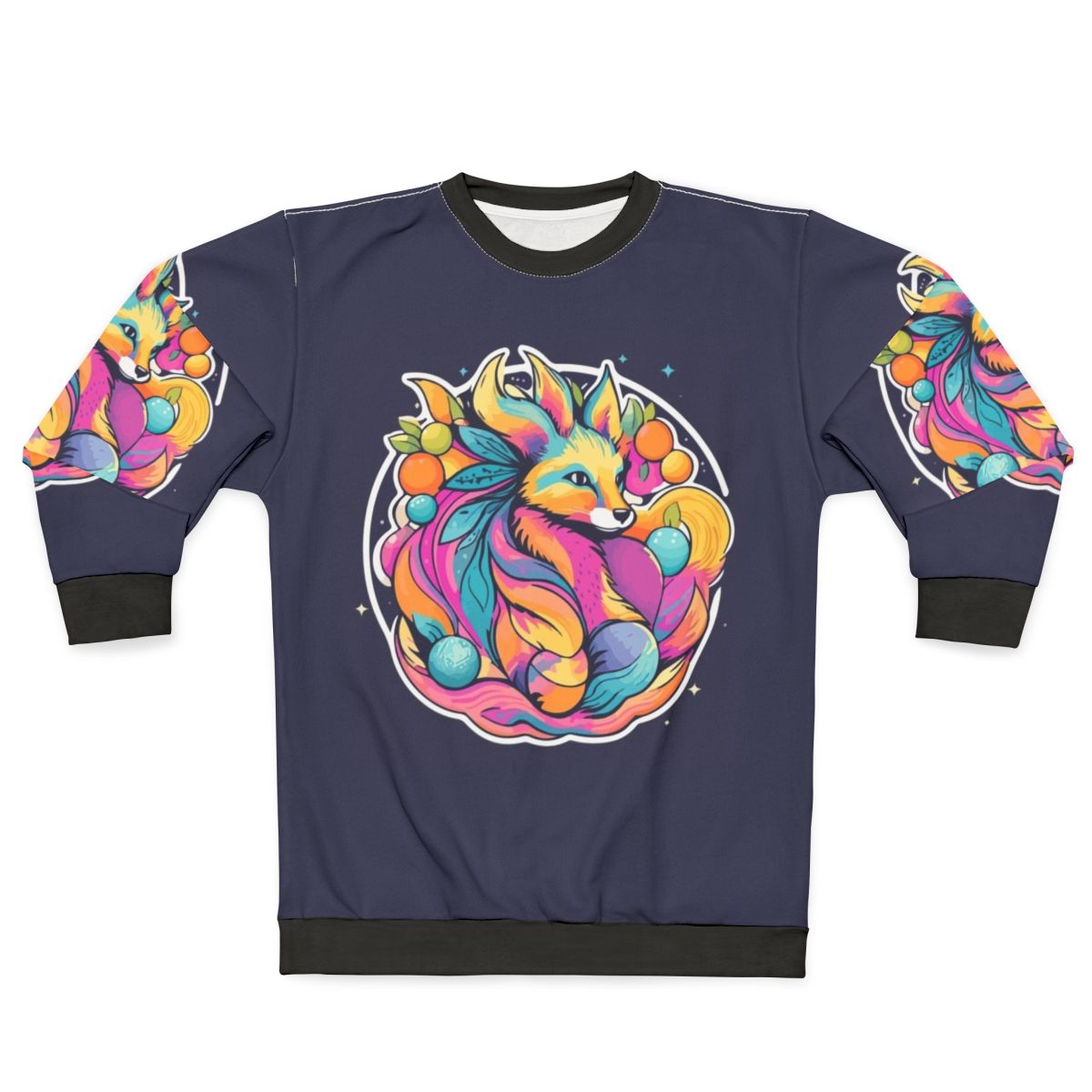 Mystical fox neon spiritual sweatshirt