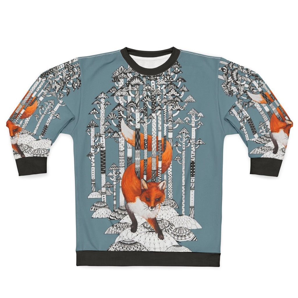 Warm and cozy fox graphic sweatshirt for outdoor winter activities