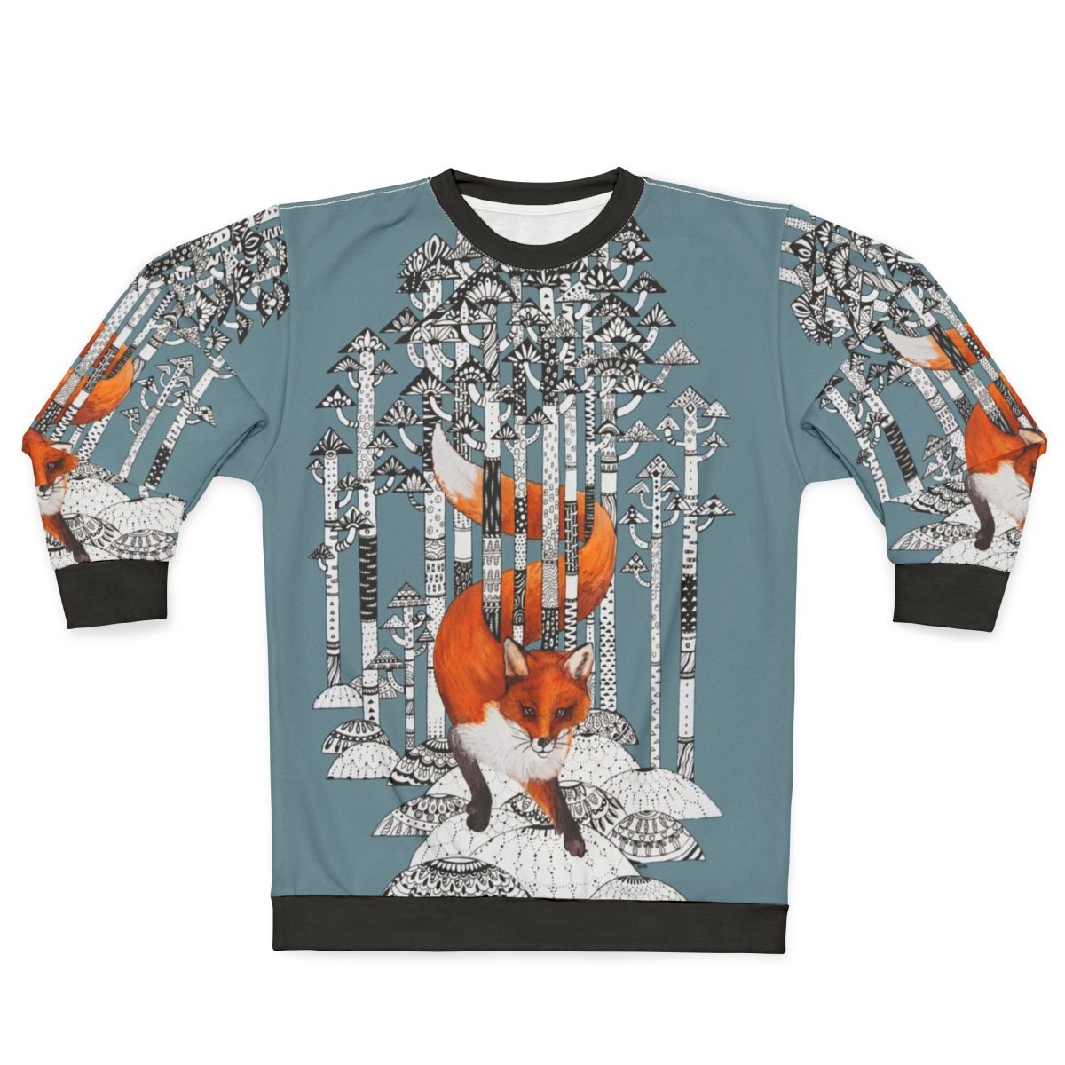Warm and cozy fox graphic sweatshirt for outdoor winter activities