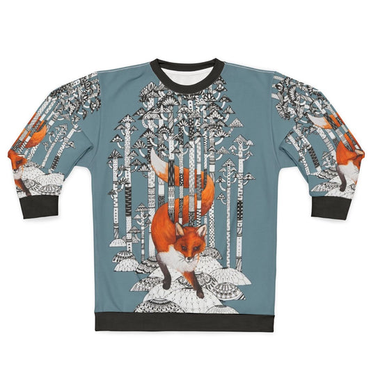 Warm and cozy fox graphic sweatshirt for outdoor winter activities