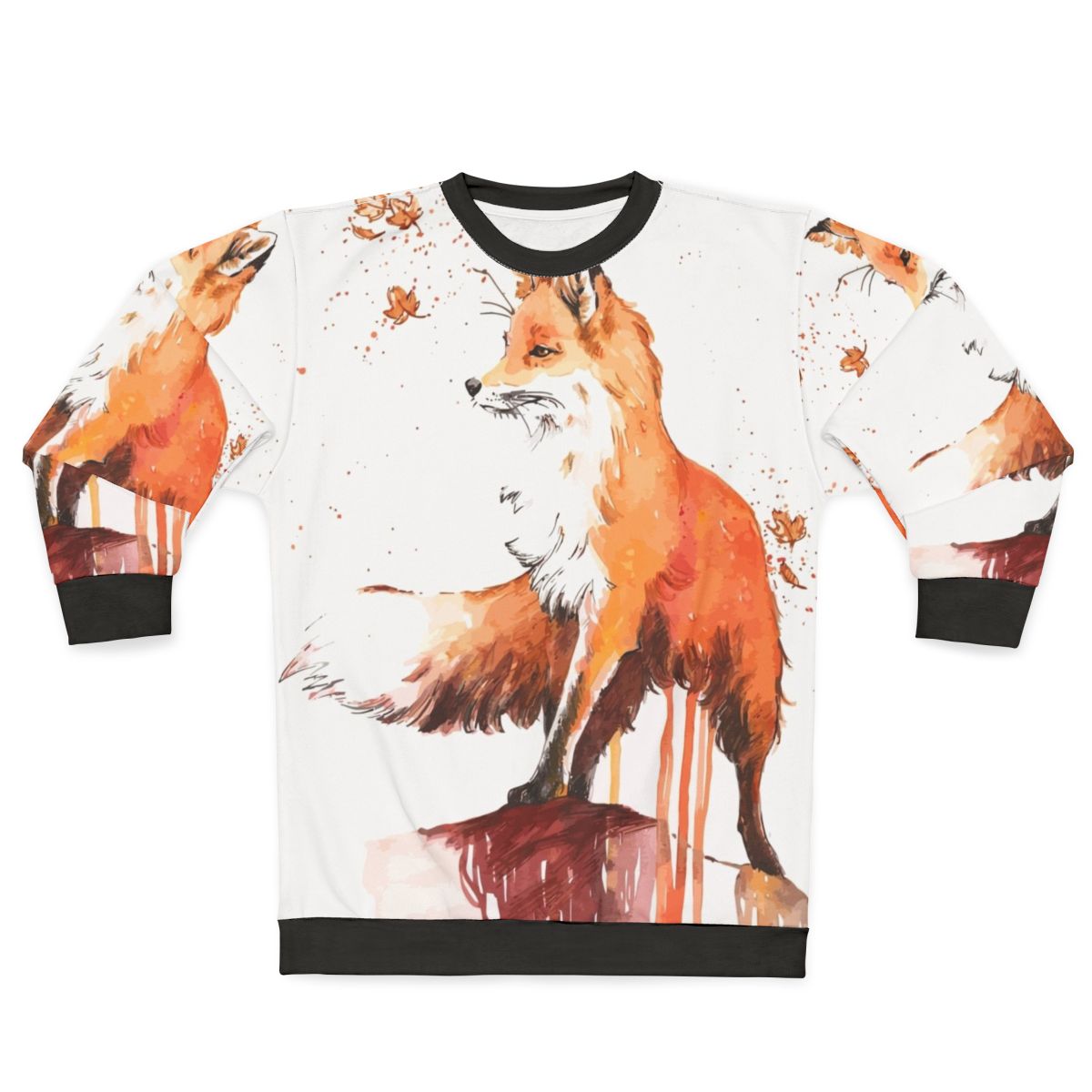 Cozy fox sweatshirt with autumn nature inspired design